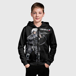 Толстовка на молнии детская Спецназ 13, цвет: 3D-черный — фото 2