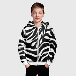 Толстовка на молнии детская Зебра, цвет: 3D-белый — фото 2