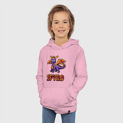 Толстовка детская хлопковая Spyro: 8 bit, цвет: светло-розовый — фото 2