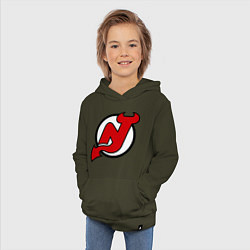 Толстовка детская хлопковая New Jersey Devils, цвет: хаки — фото 2
