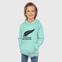 Толстовка детская хлопковая New Zeland: All blacks цвета мятный — фото 2