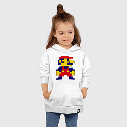 Толстовка детская хлопковая Pixel Mario, цвет: белый — фото 2