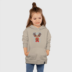 Толстовка детская хлопковая Рождественский олень, цвет: миндальный — фото 2