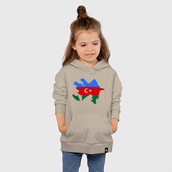 Толстовка детская хлопковая Azerbaijan map цвета миндальный — фото 2