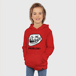 Толстовка детская хлопковая Trollface. Problem? Проблемы?, цвет: красный — фото 2