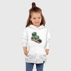 Толстовка детская хлопковая Minecraft Cube's, цвет: белый — фото 2