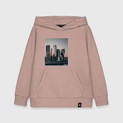 Толстовка детская хлопковая Moscow City, цвет: пыльно-розовый