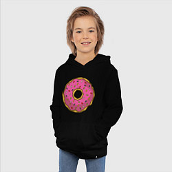 Толстовка детская хлопковая Сладкий пончик, цвет: черный — фото 2