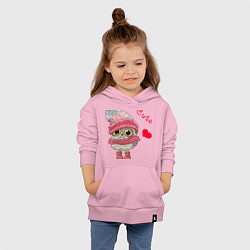 Толстовка детская хлопковая Cute Owl, цвет: светло-розовый — фото 2