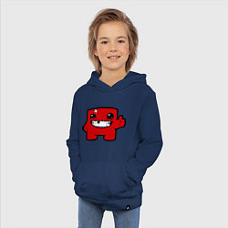 Толстовка детская хлопковая Super Meat Boy, цвет: тёмно-синий — фото 2
