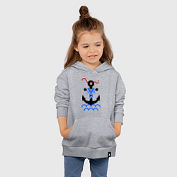 Толстовка детская хлопковая Морской якорь, цвет: меланж — фото 2