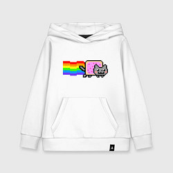 Толстовка детская хлопковая Nyan Cat, цвет: белый