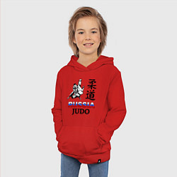 Толстовка детская хлопковая Russia Judo, цвет: красный — фото 2