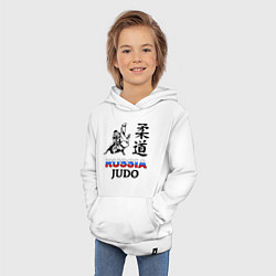 Толстовка детская хлопковая Russia Judo, цвет: белый — фото 2