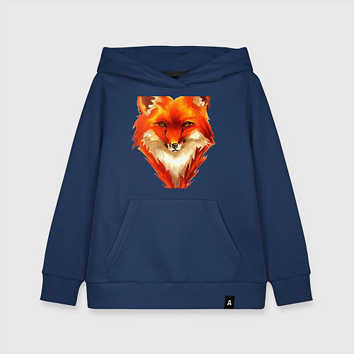 Детская толстовка-худи Огенный лис / Тёмно-синий – фото 1