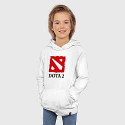Толстовка детская хлопковая Dota 2: Logo, цвет: белый — фото 2