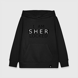 Толстовка детская хлопковая I am Sherlocked, цвет: черный