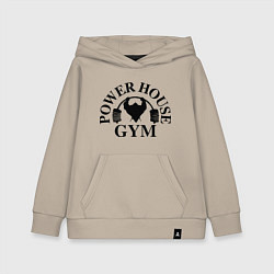 Толстовка детская хлопковая Power House Gym, цвет: миндальный