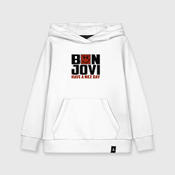 Толстовка детская хлопковая Bon Jovi: Nice day, цвет: белый