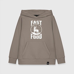 Толстовка детская хлопковая FAST FOOD олень в прицеле, цвет: утренний латте