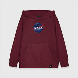 Толстовка детская хлопковая NASA: Cosmic Logo, цвет: меланж-бордовый