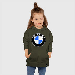 Толстовка детская хлопковая Logo BMW, цвет: хаки — фото 2