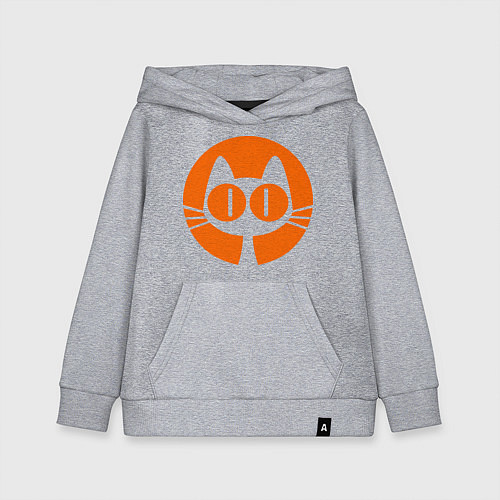 Детская толстовка-худи Кошка и луна / Меланж – фото 1