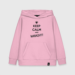 Толстовка детская хлопковая Keep Calm & WAAAGH, цвет: светло-розовый
