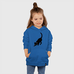 Толстовка детская хлопковая ЧернаяБелая кошечка, цвет: синий — фото 2