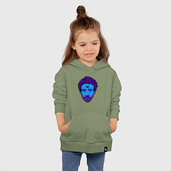 Толстовка детская хлопковая Childish Gambino синяя голова, цвет: авокадо — фото 2
