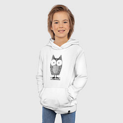 Толстовка детская хлопковая Owl grafic, цвет: белый — фото 2