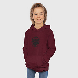 Толстовка детская хлопковая Russian Grizzly, цвет: меланж-бордовый — фото 2