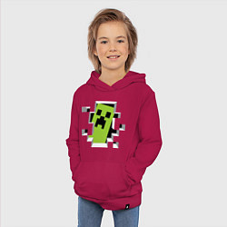 Толстовка детская хлопковая Crash Minecraft, цвет: маджента — фото 2