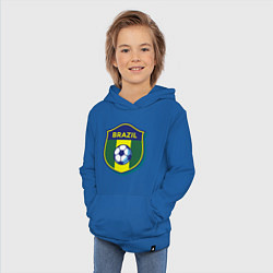 Толстовка детская хлопковая Brazil Football, цвет: синий — фото 2