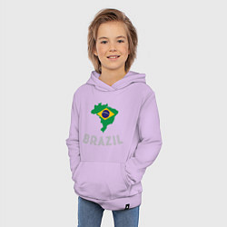 Толстовка детская хлопковая Brazil Country, цвет: лаванда — фото 2