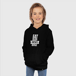 Толстовка детская хлопковая Eat Sleep Fortnite Repeat, цвет: черный — фото 2