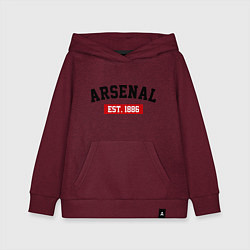 Толстовка детская хлопковая FC Arsenal Est. 1886, цвет: меланж-бордовый