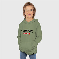 Толстовка детская хлопковая FC Liverpool Est. 1892, цвет: авокадо — фото 2
