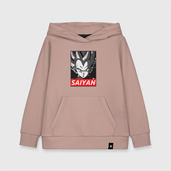 Толстовка детская хлопковая SAIYAN OBEY, цвет: пыльно-розовый