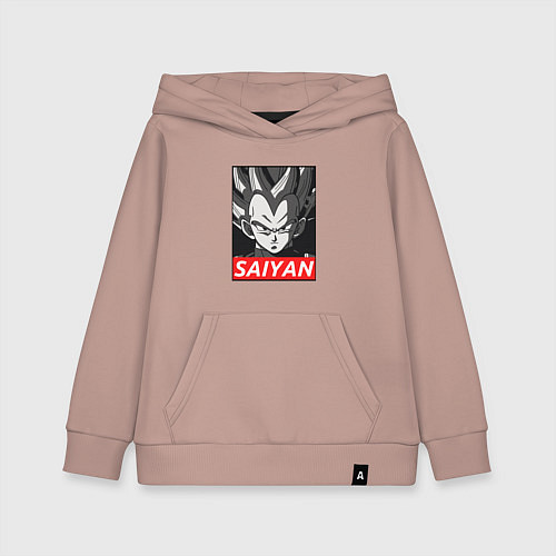 Детская толстовка-худи SAIYAN OBEY / Пыльно-розовый – фото 1