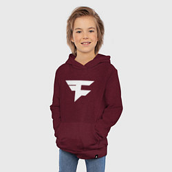 Толстовка детская хлопковая FAZE Symbol, цвет: меланж-бордовый — фото 2