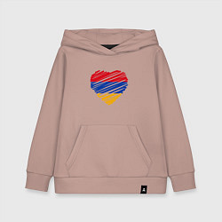 Толстовка детская хлопковая Сердце Армении, цвет: пыльно-розовый