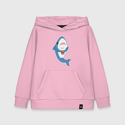 Толстовка детская хлопковая Hype Shark, цвет: светло-розовый