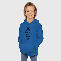 Толстовка детская хлопковая Keep Calm & Drink Tea, цвет: синий — фото 2