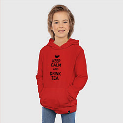 Толстовка детская хлопковая Keep Calm & Drink Tea, цвет: красный — фото 2