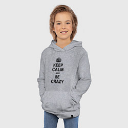 Толстовка детская хлопковая Keep Calm & Be Crazy, цвет: меланж — фото 2