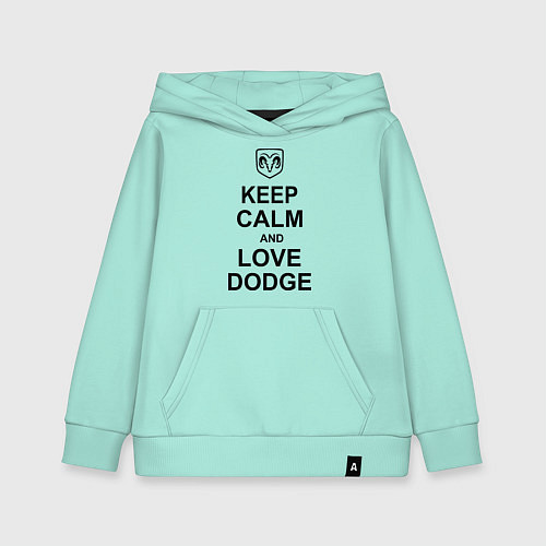 Детская толстовка-худи Keep Calm & Love Dodge / Мятный – фото 1