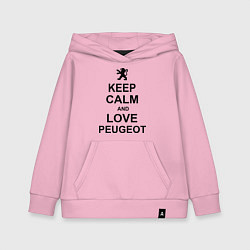 Толстовка детская хлопковая Keep Calm & Love Peugeot, цвет: светло-розовый