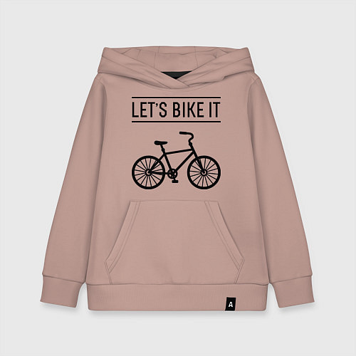 Детская толстовка-худи Lets bike it / Пыльно-розовый – фото 1