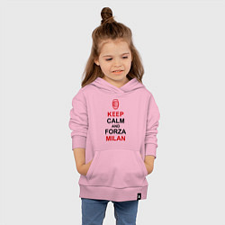Толстовка детская хлопковая Keep Calm & Forza Milan, цвет: светло-розовый — фото 2